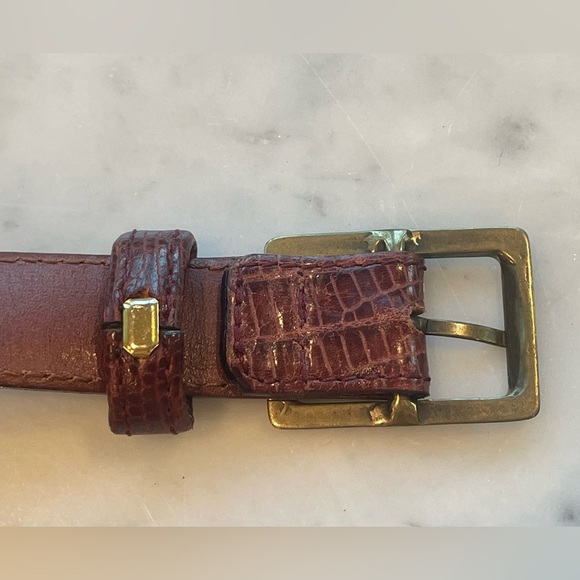 Jean Paul Gaultier Lizard Belt, brass hardware, sz40cm, GUC main image 7